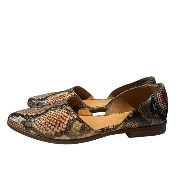 Madewell Marisa D’Orsay Snake Embossed Leather Flat Shoes Slip‎ On Size 7.5 $128 - Picture 4 of 8